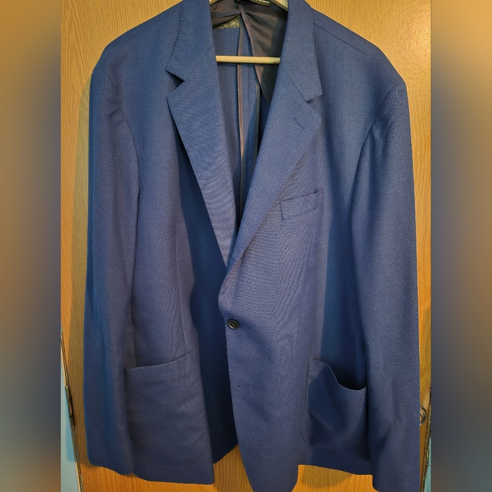 Reda Super 110s 100 Wool Blue Blazer Mens Pre Owned